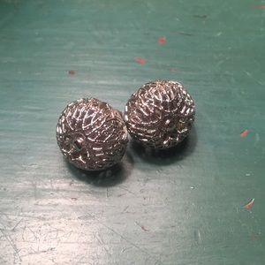 70s Monet Silver Ball Earrings